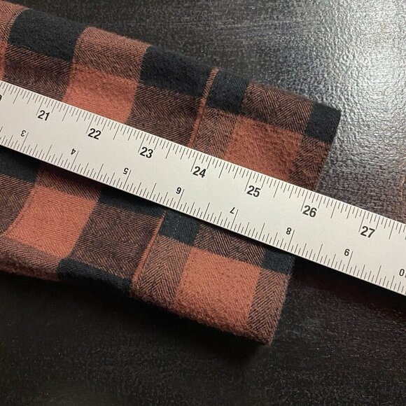VINCE Flannel Shirt Mens Medium Buffalo Check Plaid Button Up Long Sleeve - Picture 12 of 13
